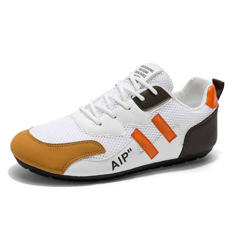 New summer men's shoes: Breathable mesh white sneakers, trendy and versatile flat casual single shoes, sports shoes and board shoes Item Picture