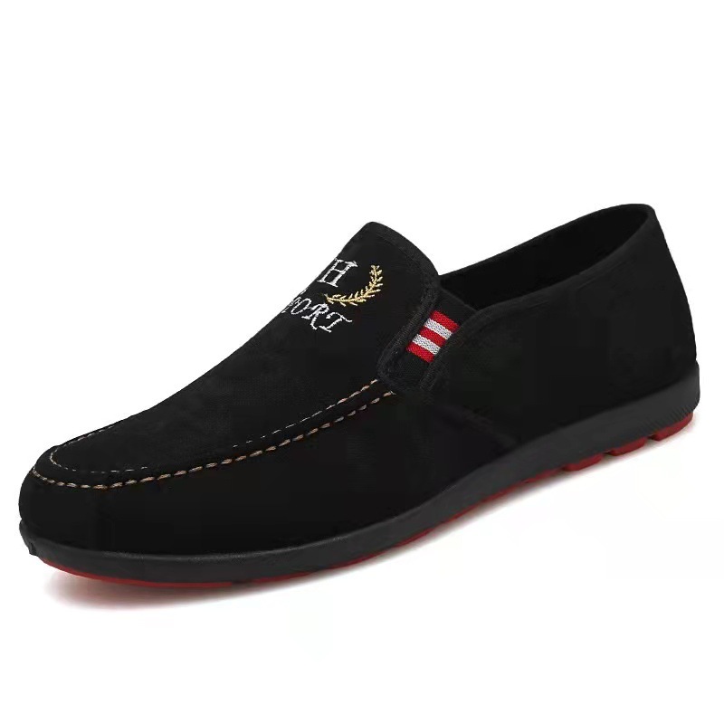 2024 New style old Beijing cloth shoes, men's soft-soled casual and fashionable bean shoes, one-foot lazy shoes wholesale Item Picture