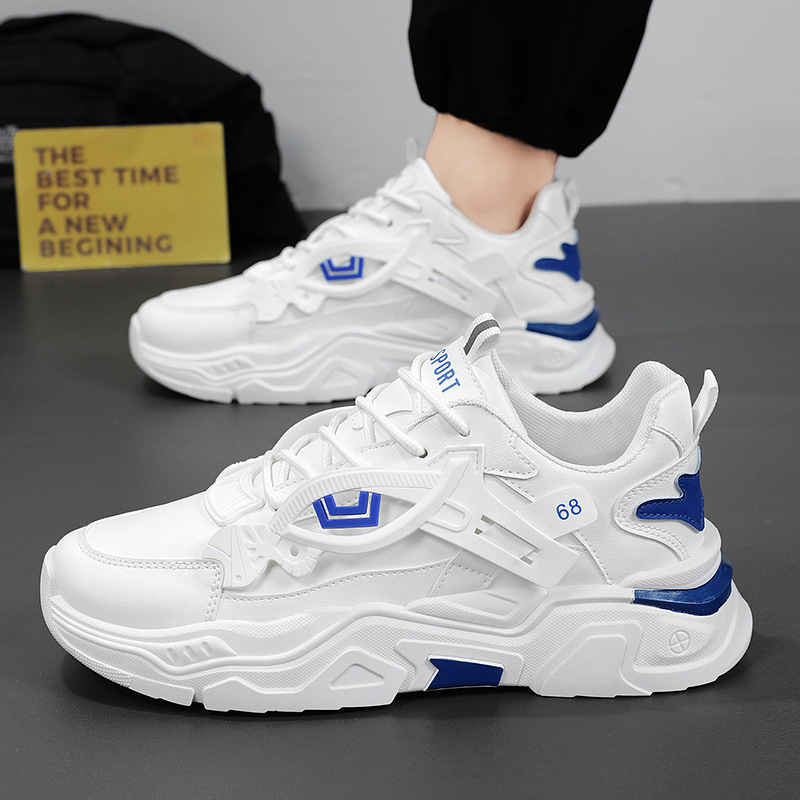 New breathable white men's shoes for autumn, trendy and versatile thick-soled sports shoes, casual running dad shoes for men Application Scenario