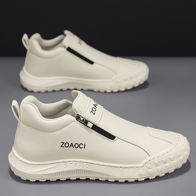 Spring new men's shoes: Breathable one-step white shoes, men's anti-slip and wear-resistant sports casual board shoes, work safety shoes for men Application Scenario