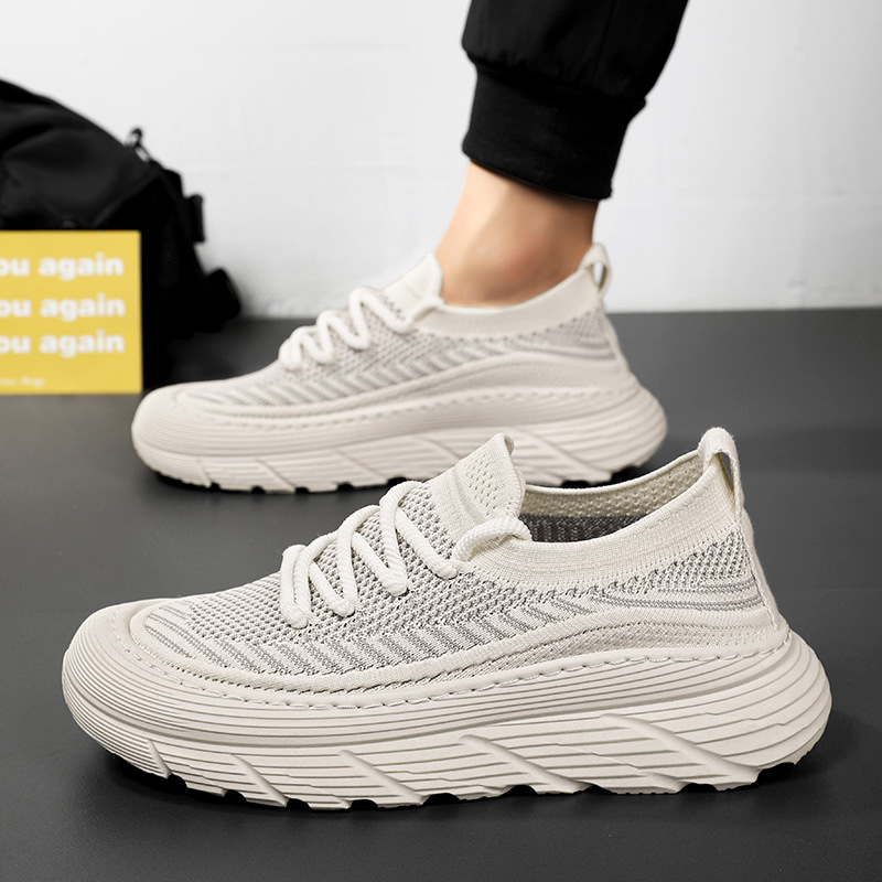 Summer men's breathable mesh shoes, men's sports shoes, Korean style versatile thick-soled anti-slip casual shoes, running dad shoes full figure
