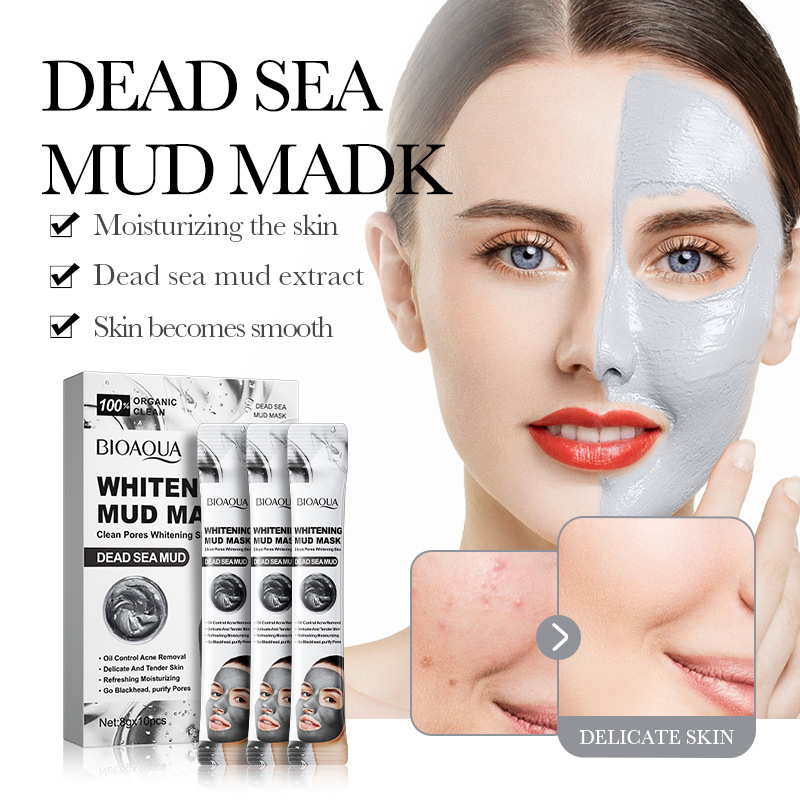 All-english BIOAOUA Cucumber Whitening Vitamin C Mud Mask Series Pore Cleaning Mud Mask Cross-border export wholesale Specification drawing