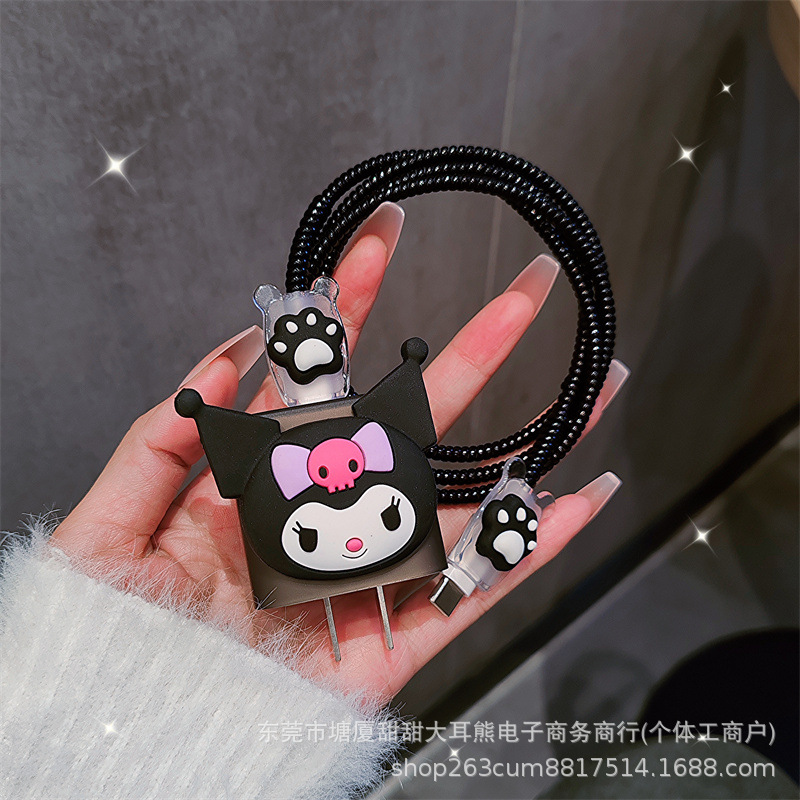 Cartoon data cable protective case, Apple 15promax phone charger case, ipad suitable for fast charging of iPhone14 Item Picture