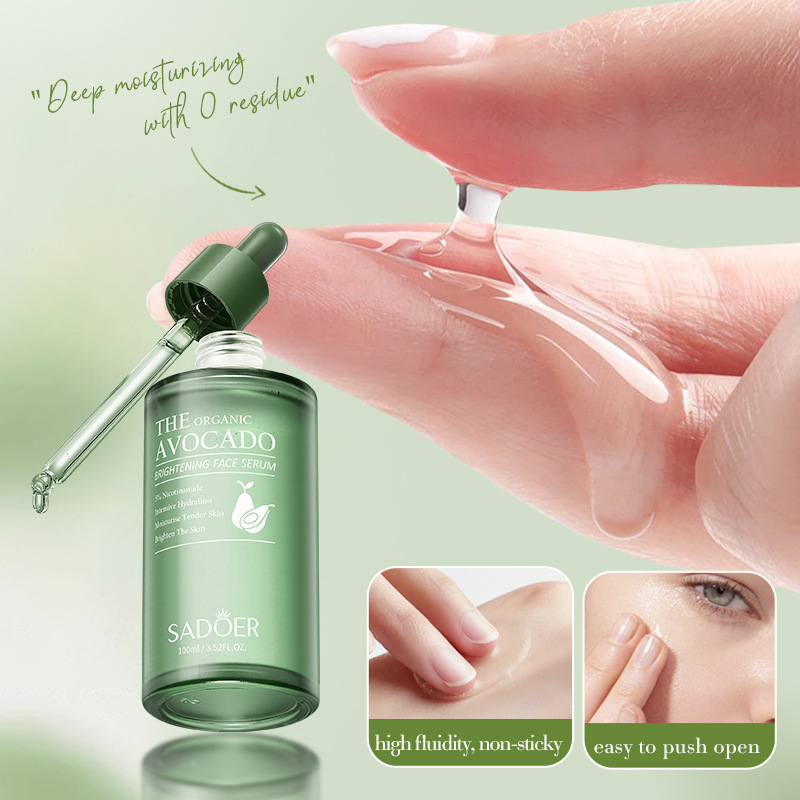 Cross-border wholesale of SADOER Avocado Nicotinamide Brightening Essence and Moisturizing Essence in full English Application Scenario