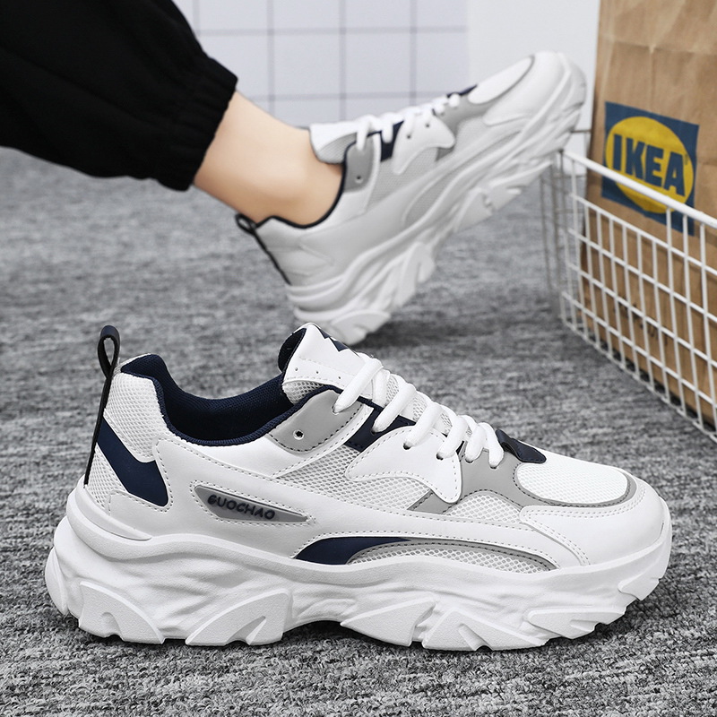 New breathable mesh shoes for men in spring and summer, Korean style trendy and versatile height-increasing sports shoes, casual dad shoes details Picture