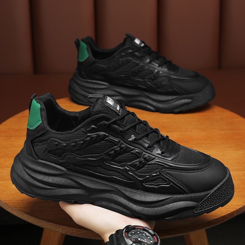 New men's shoes for summer 2024: Breathable mesh shoes for men, Korean style versatile thick-soled sports shoes, casual dad shoes for men full figure
