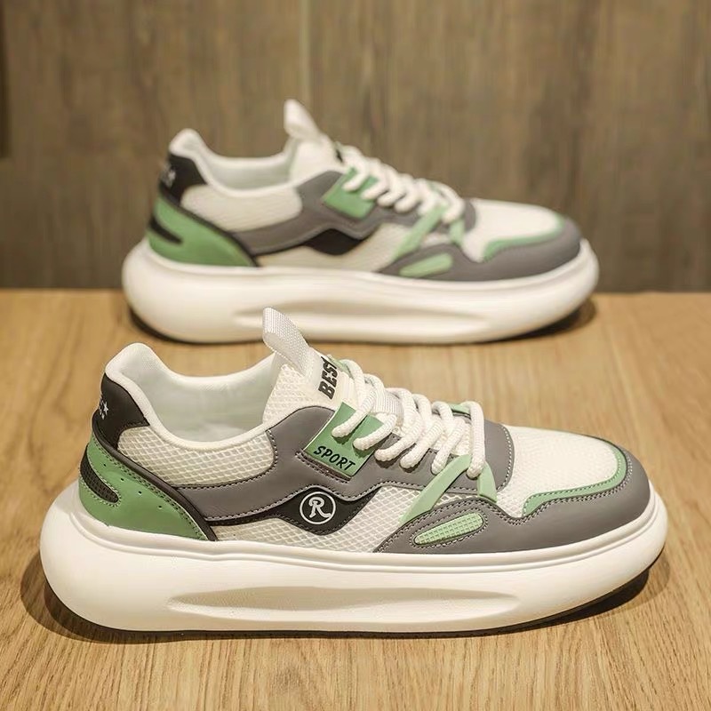 New breathable mesh shoes for men in summer, Korean style trendy and versatile sports shoes, casual board shoes, dad trendy shoes Specification drawing