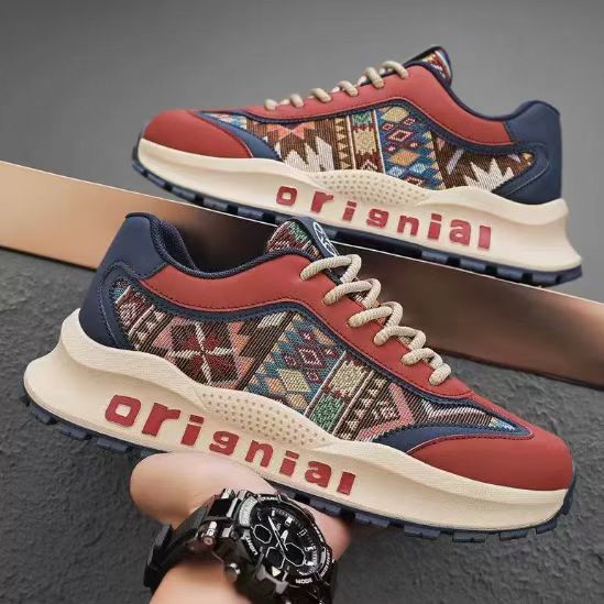 Men's shoes 2025 Spring New low-top trendy and stylish printed mesh dad shoes for men, casual and comfortable, export batch Application Scenario