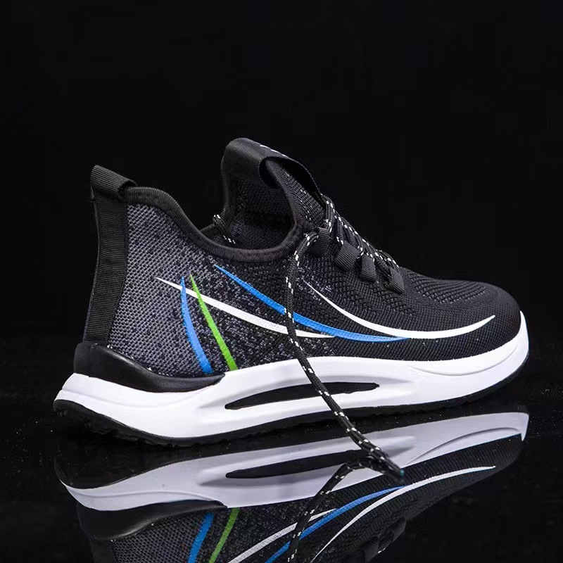 Men's comfortable and breathable 2025 new lightweight casual sports shoes with lace-up breathability, outdoor casual flying fabric walking shoes details Picture