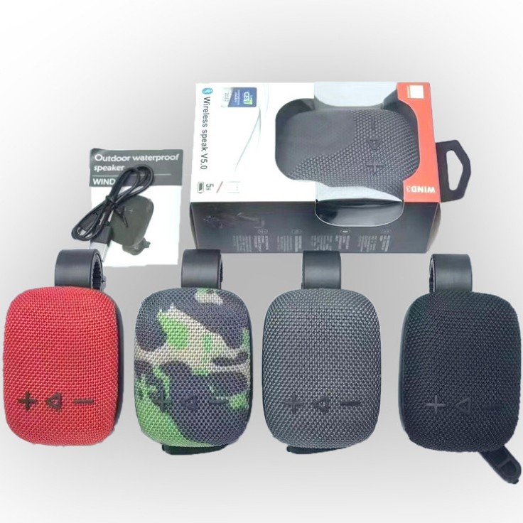 Wireless Bluetooth speaker WIND3 Outdoor wireless waterproof cycling with a fixed frame, small speaker with card insert Application Scenario