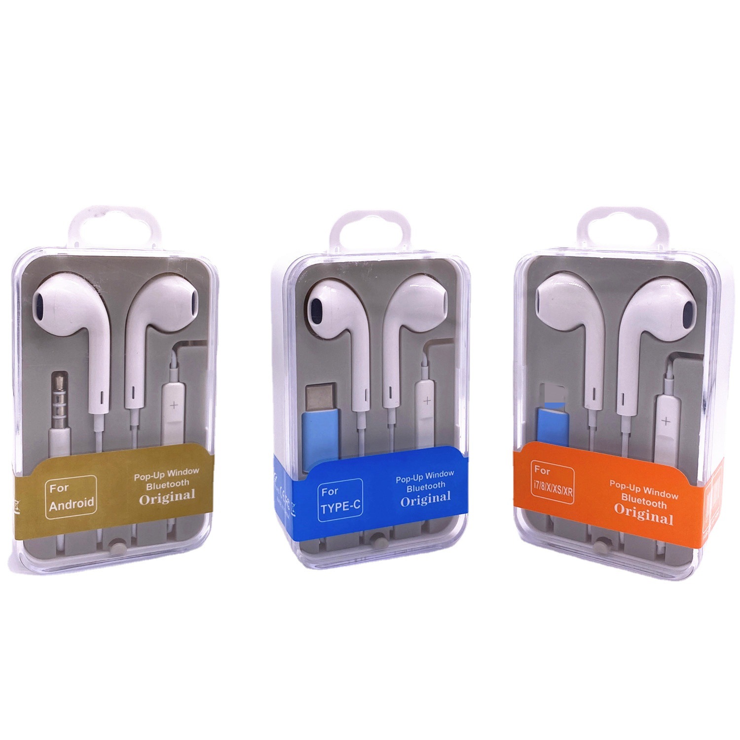 Compatible with iPhone 7, Android, Huawei wired direct plug headphones, line-controlled Bluetooth headphones, type-c in-ear, iPhoneX Item Picture