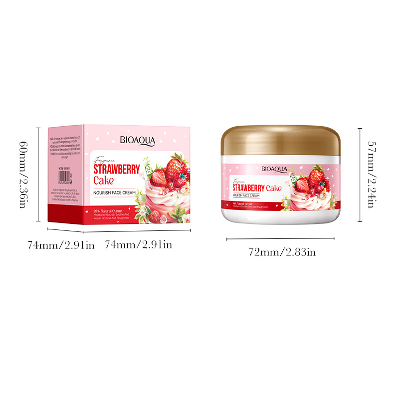 All-english BIOAOUA Strawberry Cake Nourishing Cream Moisturizing and Hydrating Cream Cross-border export wholesale Item Picture