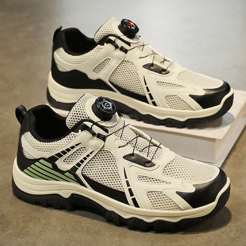 New summer men's hiking shoes, breathable perforated mesh shoes, men's anti-slip and wear-resistant sports shoes, casual dad shoes for men Specification drawing