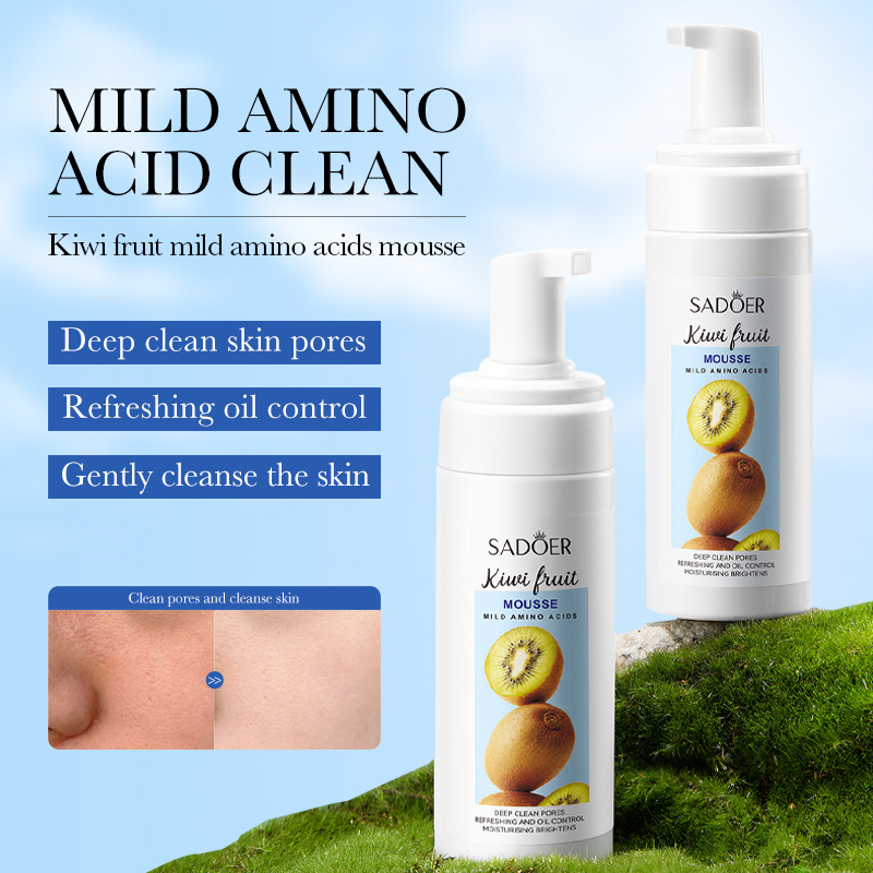 Cross-border export wholesale of all-English SADOER coconut lemon kiwi amino acid Facial Cleanser mousse Application Scenario