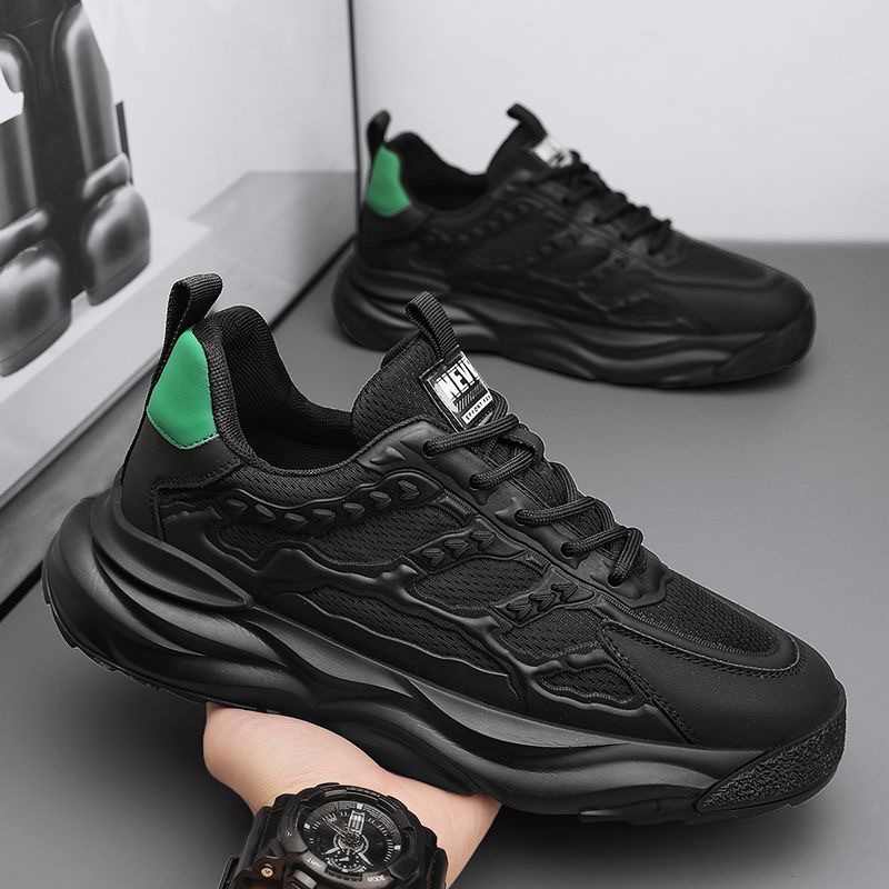 New summer men's shoes: breathable mesh shoes, trendy and versatile white sneakers, thick-soled sports shoes, casual dad shoes details Picture