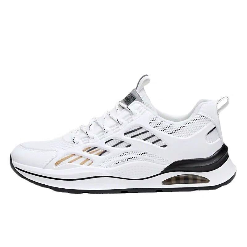 Summer new breathable mesh sports shoes for men, trendy and versatile white sneakers for male students, height-increasing dad shoes Item Picture