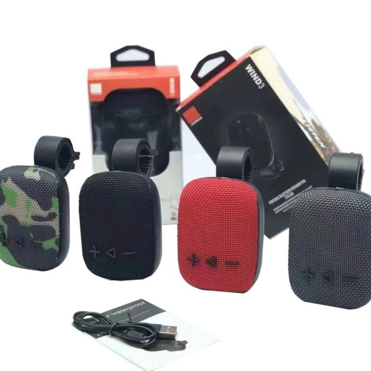 Wireless Bluetooth speaker WIND3 Outdoor wireless waterproof cycling with a fixed frame, small speaker with card insert Specification drawing