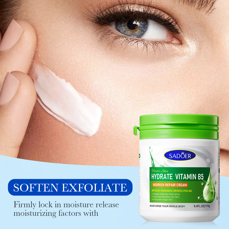 Cross-border export wholesale of SADOER Vitamin B5 Moisturizing, Nourishing and Repairing Cream and skin softening Cream Application Scenario