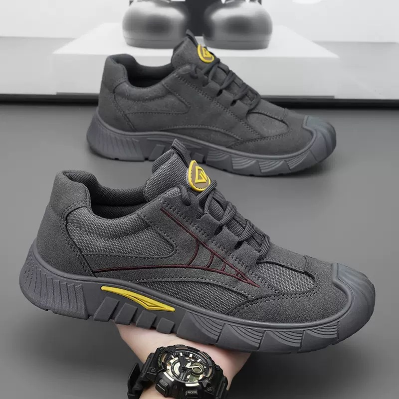 Spring new style of men's safety shoes, breathable, anti-slip and wear-resistant sports shoes for construction site work, casual work shoes and hiking shoes Application Scenario