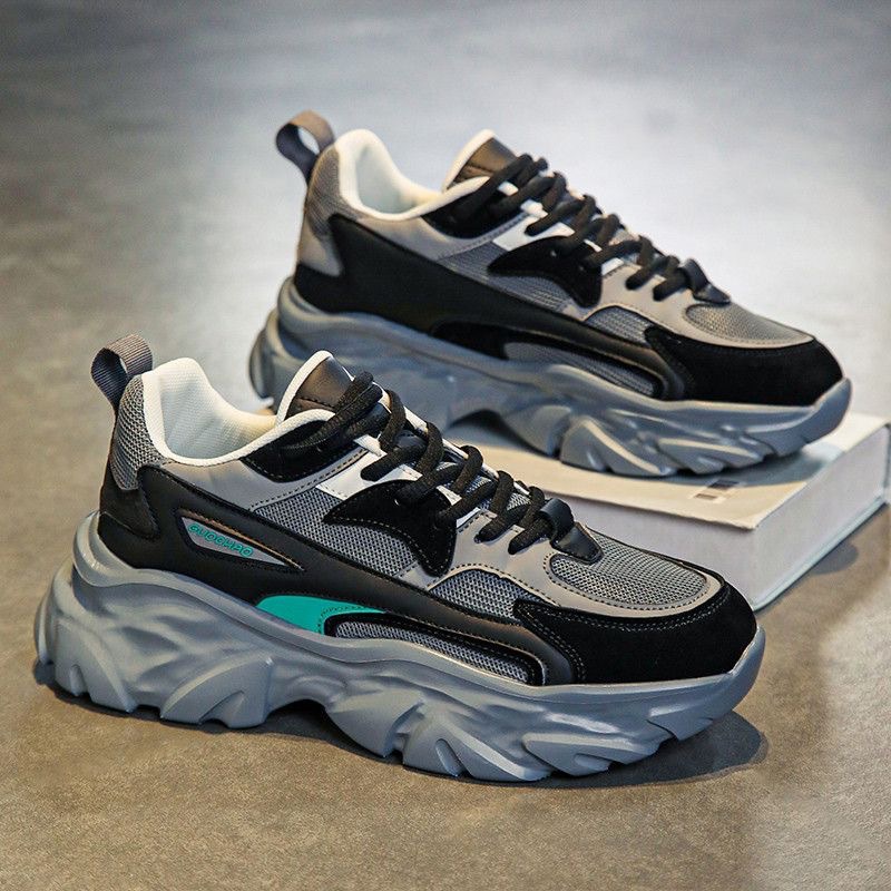 Summer men's shoes 2024 new breathable mesh shoes for men, trendy and versatile thick-soled sports shoes, casual dad shoes for men details Picture