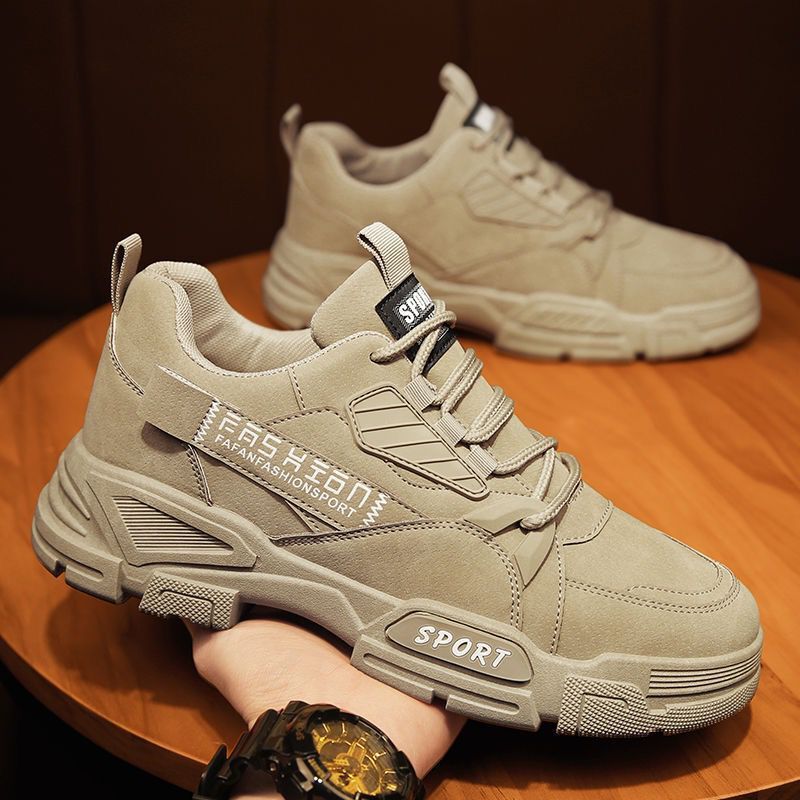 New breathable and waterproof work shoes for men, construction site work shoes, thick-soled sports board shoes and trendy shoes for the autumn of 2024 full figure