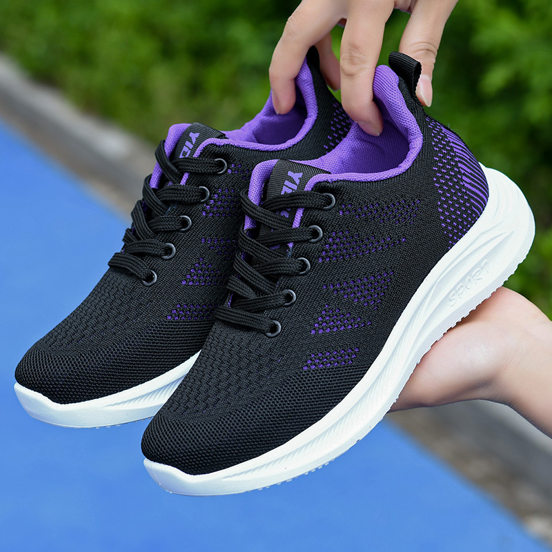 Cross-border new Feizhi women's sports shoes, women's mesh surface breathable and comfortable, trendy and versatile mom shoes, women's wholesale full figure