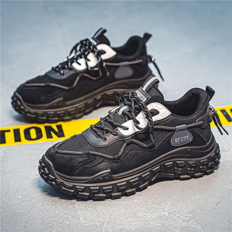 Spring new breathable mesh sports shoes for men, trendy and versatile thick-soled anti-slip dad shoes full figure
