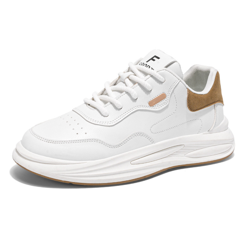 New men's shoes for Spring 2025: Breathable white sneakers, men's trendy and versatile thick-soled sports shoes, casual dad trendy shoes Item Picture