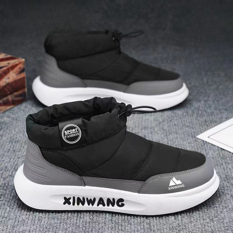 Men's snow boots 2024 Winter new style fleece, thickened and warm fleece men's cotton shoes, men wearing cotton boots on one foot Application Scenario