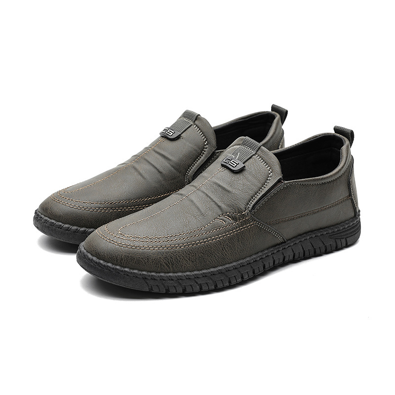 Men's autumn breathable soft leather shoes, business and casual leather shoes, lazy shoes, bean shoes, Dad shoes Application Scenario