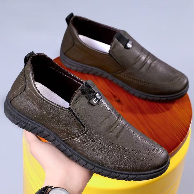 New breathable and waterproof men's shoes for spring, trendy and versatile black business leather shoes, casual board shoes, men's shoes wholesale Application Scenario