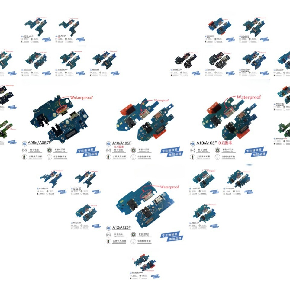 It is suitable for Samsung A01, A10, SA20, SA30 and SA70 mobile phones. It comes with a tail plug, a charging small board, a ribbon cable and a microphone details Picture