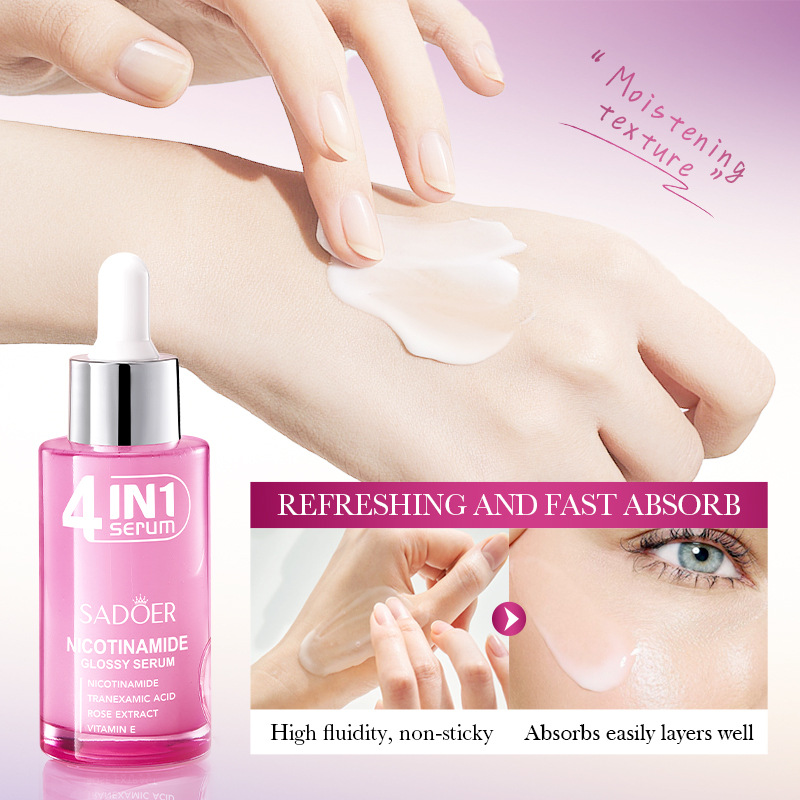 Cross-border export wholesale of SADOER Niacinamide Luster Essence, Hydrating, Moisturizing and Whitening Essence in full English Application Scenario