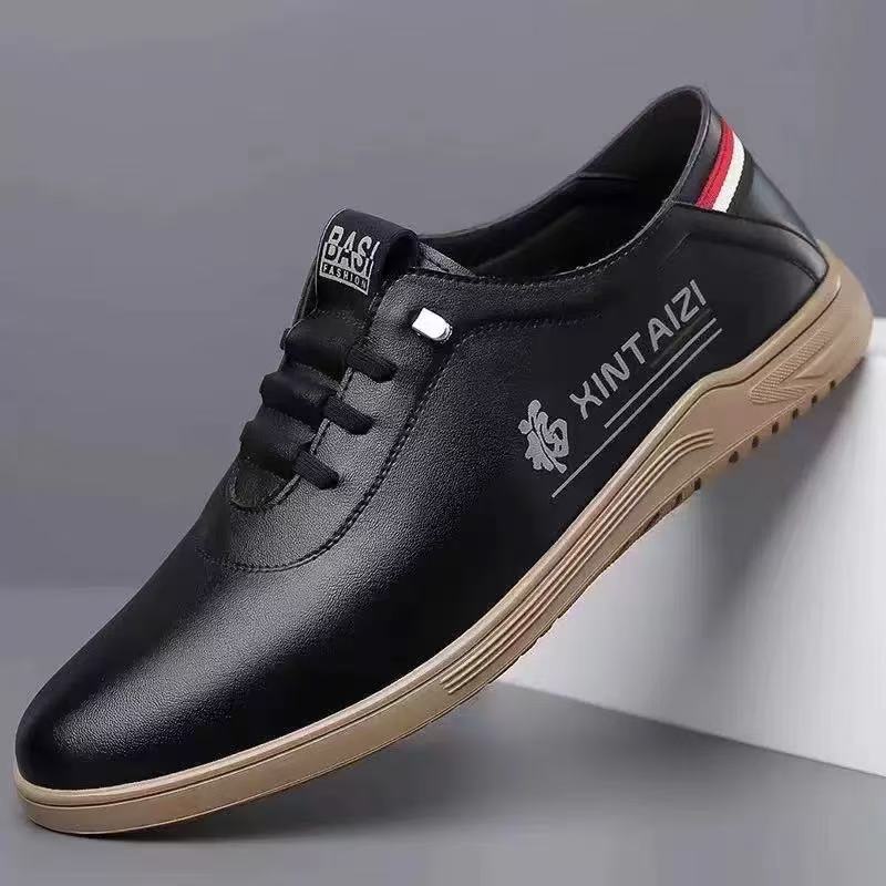Spring casual men's shoes 2025 new style men's leather shoes soft-soled casual one-step casual shoes factory one-piece consignment full figure