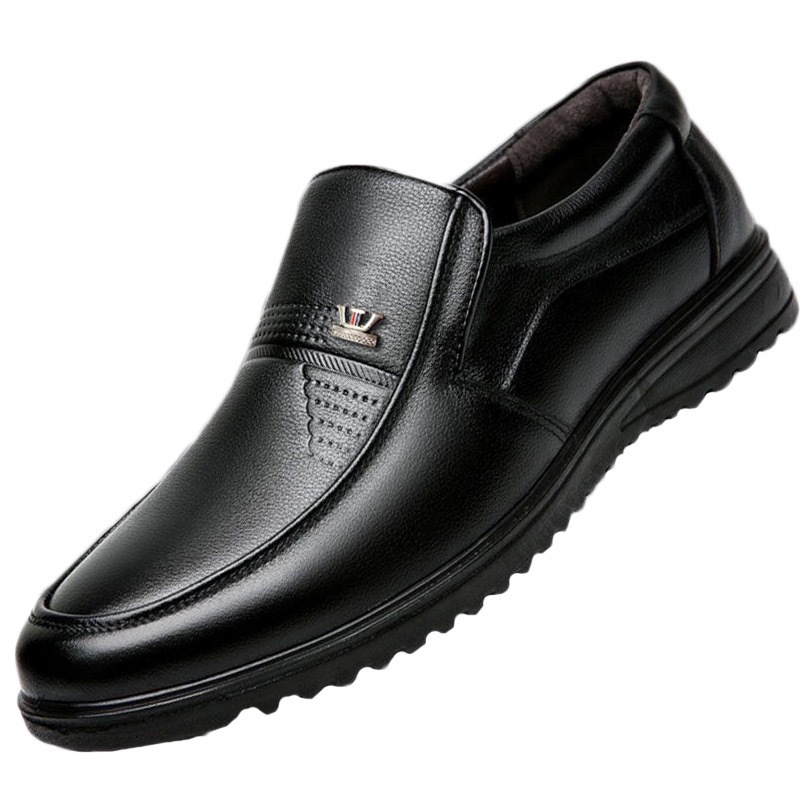 【 Crown 】 New trendy, fashionable and casual men's leather shoes with soft soles and soft surfaces, breathable soft leather men's leather shoes for export batch Item Picture