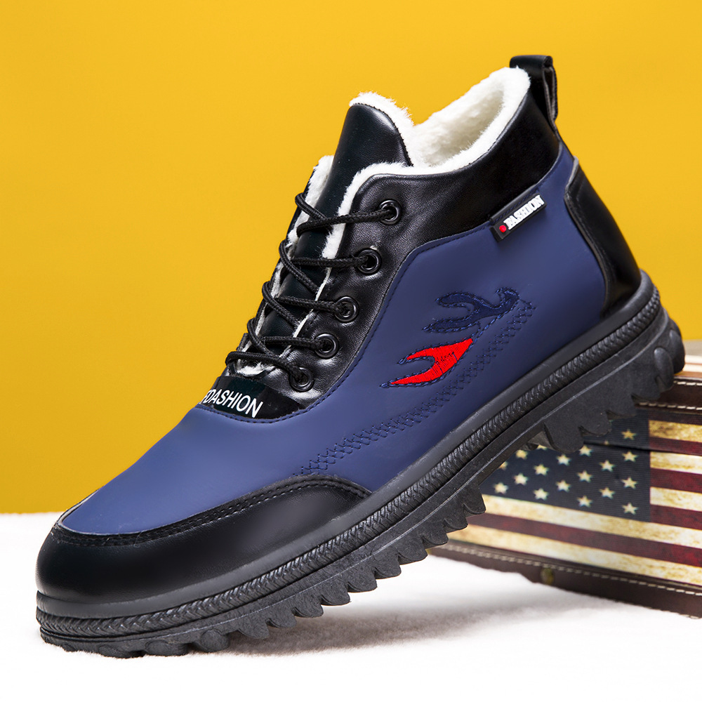 Winter fleece and thickened men's cotton shoes, comfortable, casual, cold-proof and warm dad shoes, soft-soled snow boots for middle-aged and elderly people Specification drawing