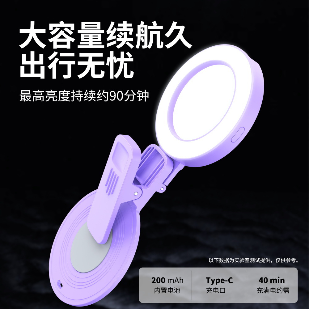 The third-generation new fill light mobile phone selfie mirror, rear camera selfie mirror, high-definition live streaming beauty wonder Specification drawing