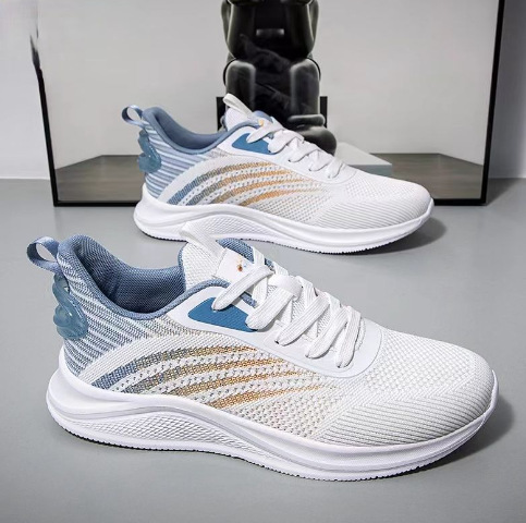 One-piece consignment of men's shoes, breathable mesh sports shoes, new men's casual running mesh shoes, cross-border flying woven shoes full figure