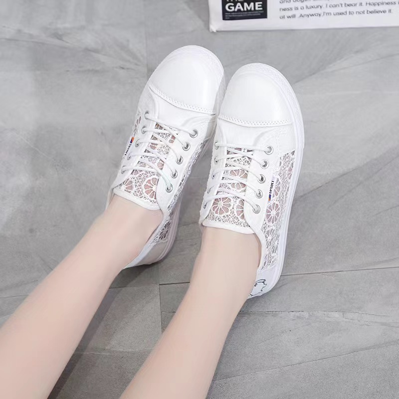 New women's shoes for spring and summer: perforated net shoes, student canvas shoes, women's breathable casual shoes, women's factory wholesale women's shoes Application Scenario