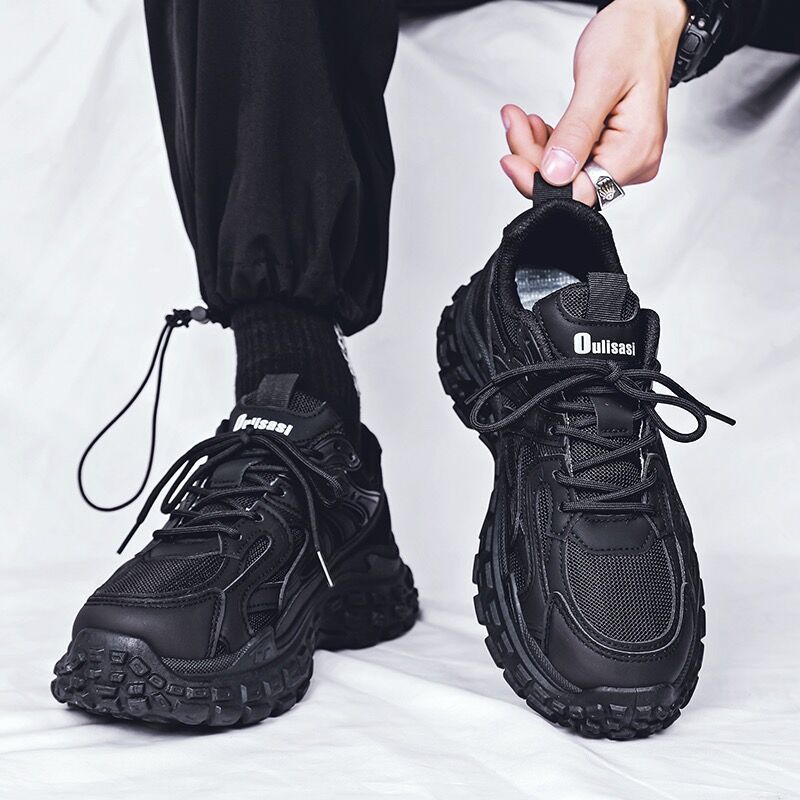 Summer new breathable mesh shoes for men, Korean style versatile anti-slip sports and casual running dad shoes full figure