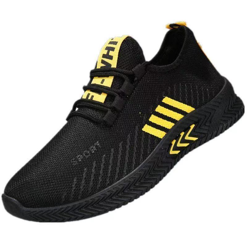 2023 New style mesh men's casual sports shoes, soft-soled and lightweight flying woven running shoes, old Beijing cloth shoes for men Item Picture