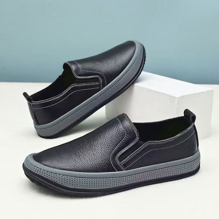 Spring 2025 new casual dad shoes, round-toed men's shoes and lazy shoes for export wholesale details Picture