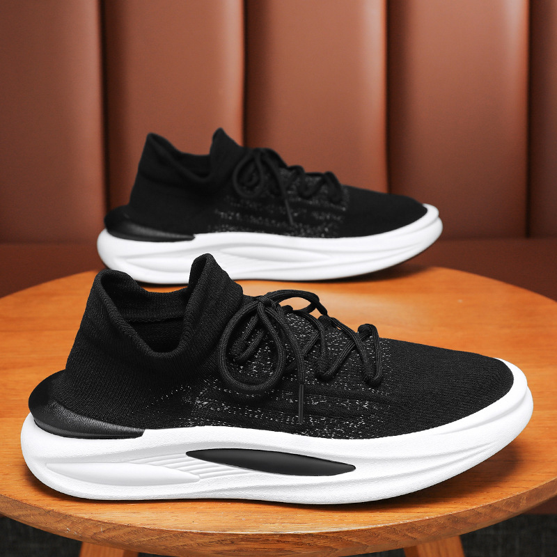 New summer men's shoes: Breathable mesh coconut shoes, Korean style versatile thick-soled woven sports shoes, casual dad shoes full figure