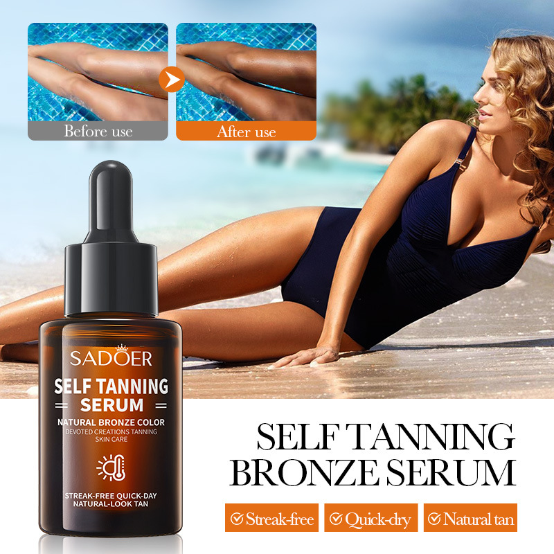 All-english SADOER Tanning Essence Moisturizing and hydrating Bronze tanning Essence cross-border export wholesale Specification drawing