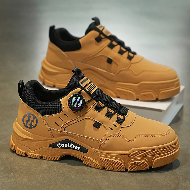 Autumn men's shoes 2024 new breathable workwear shoes, men's trendy and versatile Dr. Martens boots, men's thick-soled sports board shoes full figure
