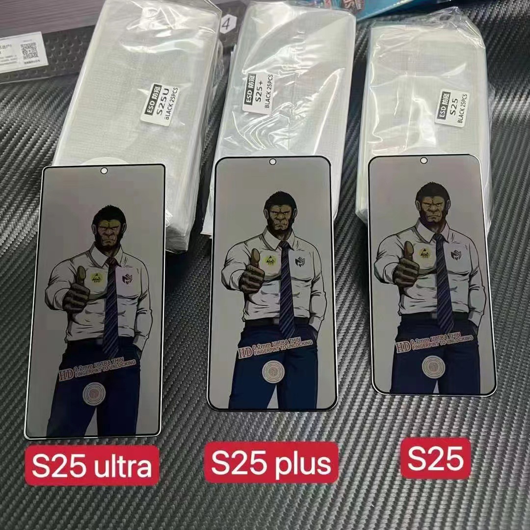 Applicable to Samsung s25ultra anti-peeping film, tempered film, s24plus fingerprint unlock version, s23 silk-screen full-screen tempered film details Picture