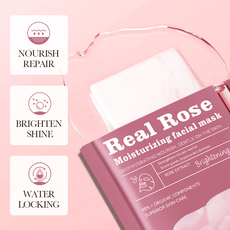All-english SADOER Rose Moisturizing and brightening Mask, Hydrating and Moisturizing Mask Patch, cross-border export wholesale Specification drawing