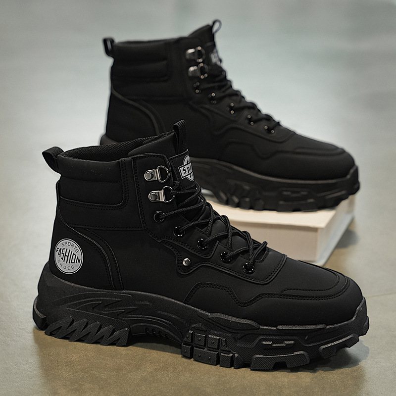 Martin Boots Men's autumn new breathable high-cut workwear shoes Men's Korean style versatile thick-soled hiking short boots Application Scenario