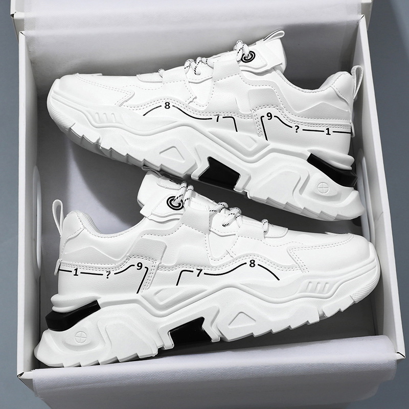 Summer men's shoes 2024 new breathable white sneakers, men's trendy and versatile insole height-increasing sports shoes, casual dad shoes Application Scenario