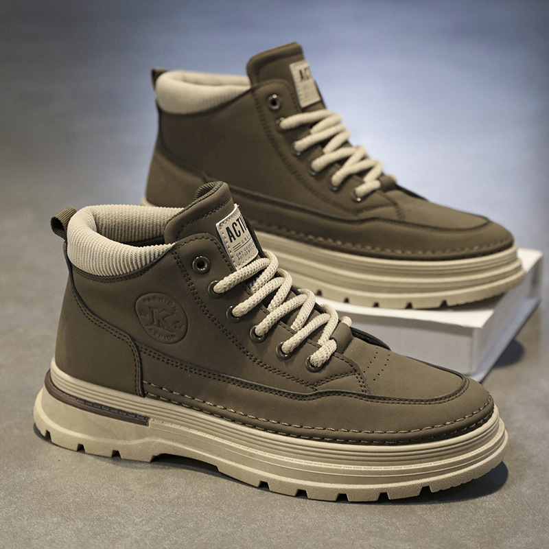 Martin Boots men's autumn new style British retro high-top workwear shoes, trendy and versatile thick-soled casual shoes, short boots details Picture